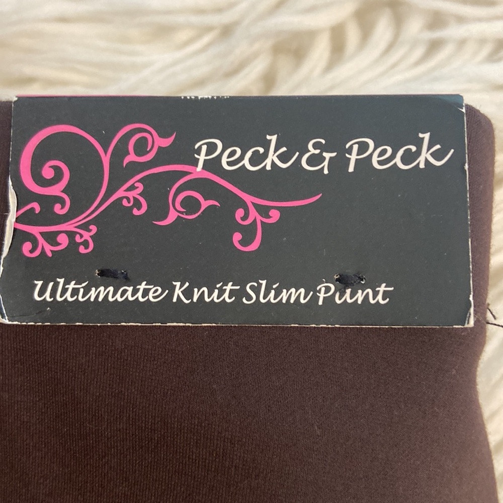 Peck & Peck Ultimate Knit Slim Pant size 4 color brown brand new inseam 28” - Picture 5 of 8